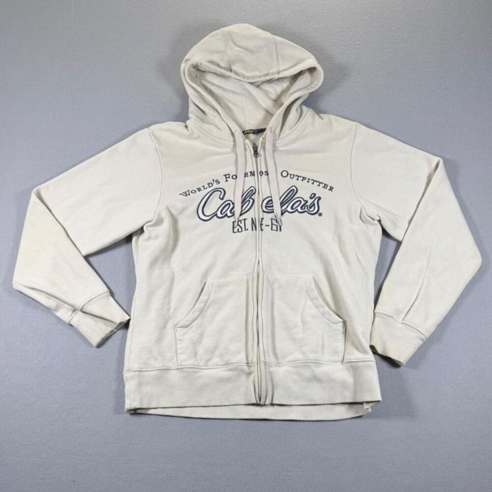 Cabela-s Women's White and Cream Hoodie